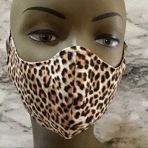 Tan Cheetah Print Cotton Face Mask
